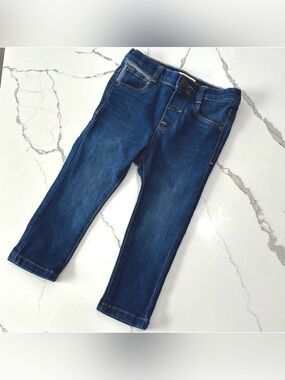 MANGO Kids Baby Boys Denim Skinny Blue Jeans Dark Wash Size 12-18 Months